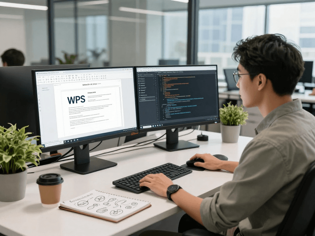 WPS Office在现代办公环境中协助IT专业人士高效工作的优雅场景。