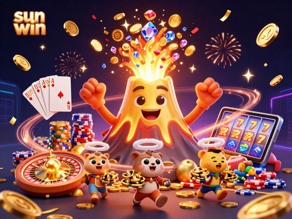 Experience the thrill of sun win with a vibrant casino scene filled with treasures and excitement.
