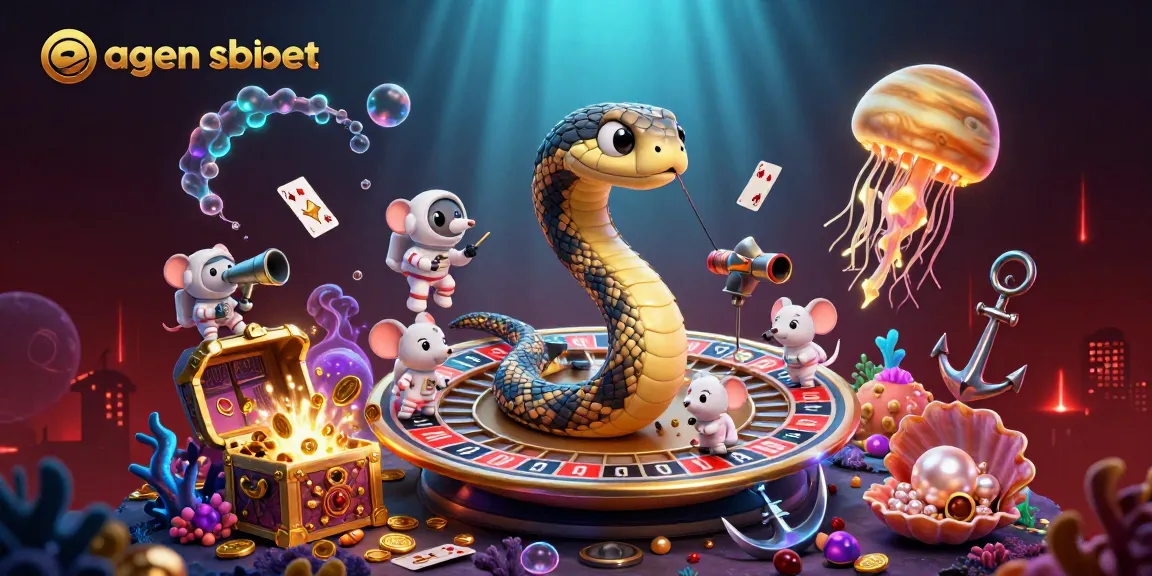 Place bets on the cosmic roulette with agen sbobet in this vibrant 3D casino illustration.
