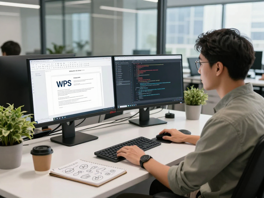 WPS Office在现代办公环境中协助IT专业人士高效工作的优雅场景。