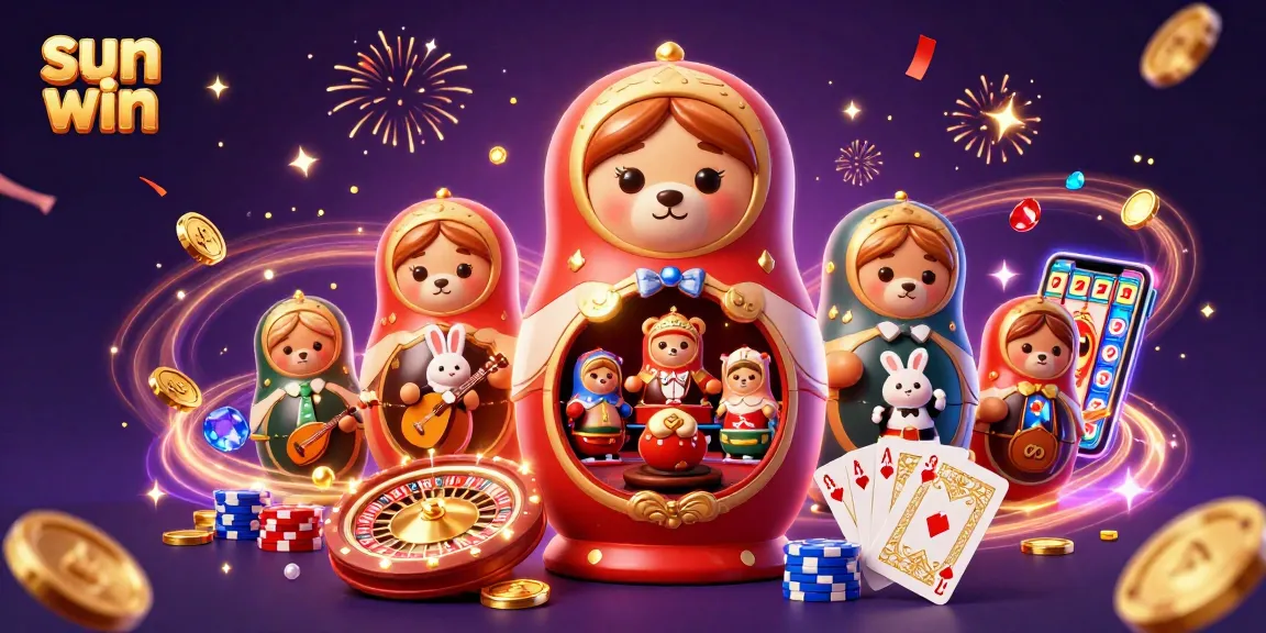 Experience thrilling victories with sun win in this vibrant 3D casino illustration featuring exciting game elements.